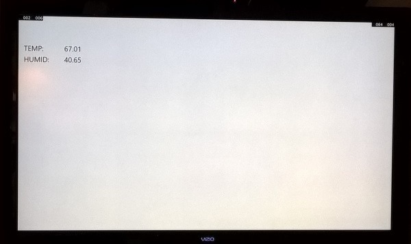 Screenshot of TempHumid module in a UWP app
