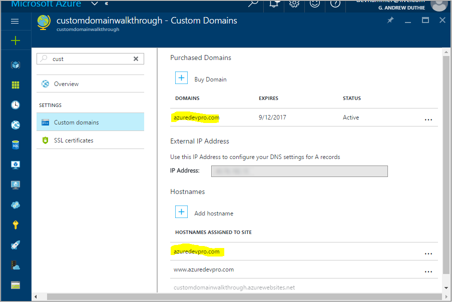 Custom Domain Configured